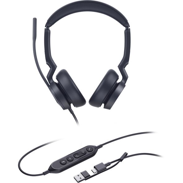 Yealink UH46 Dual UC USB-C/A Ακουστικά Ενσύρματα Κεφαλόδεσμος Γραφείο/τηλεφωνικό κέντρο USB Type-C / USB Type-A Μαύρο