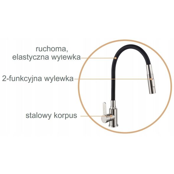 Μπαταρία κουζίνας Invena Dalis, μαύρη BZ-64-004-L