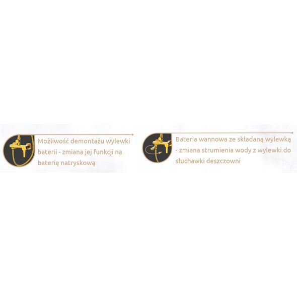 Σετ ντους Invena με κεφαλή ντους και μπαταρία μπανιέρας Glamour, μαύρο AU-05-B04-V