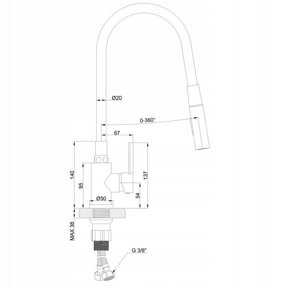 Μπαταρία κουζίνας Invena Dalis, λευκό BZ-64-002-L
