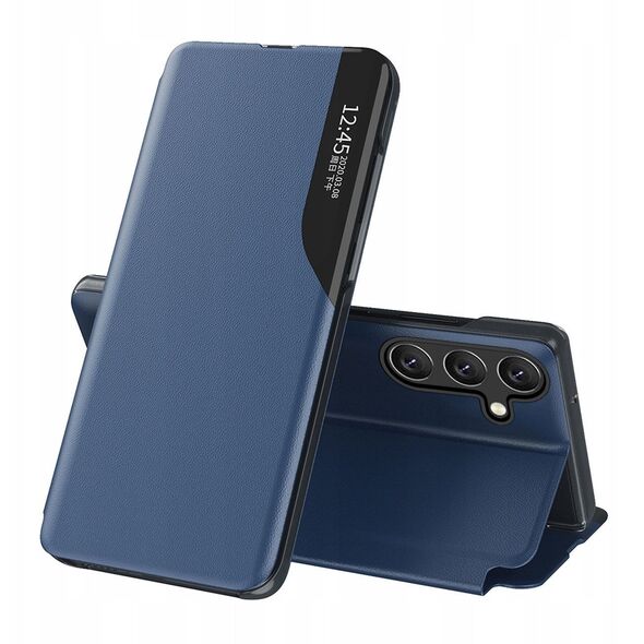 Θήκη Eco Leather View Case κομψή θήκη με καπάκι και λειτουργία βάσης για Samsung Galaxy A36 - μπλε