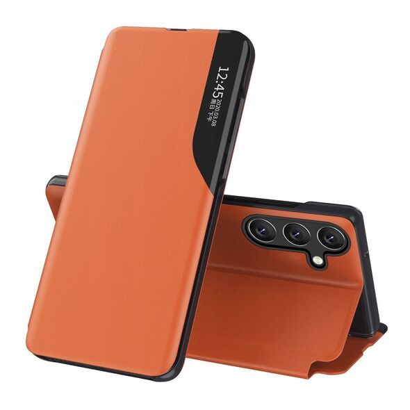 Θήκη Eco Leather View Case elegancki futerał z klapką i funkcją podstawki na Samsung Galaxy A36 - πορτοκαλί
