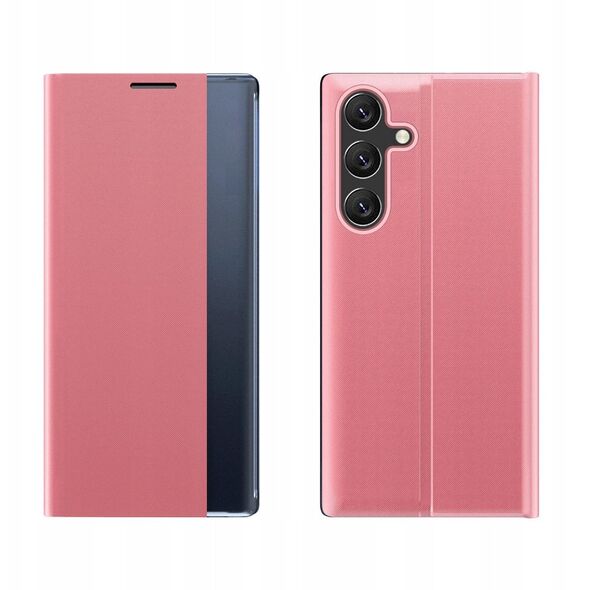 Θήκη New Sleep Case με καπάκι και λειτουργία βάσης για Samsung Galaxy A36 - ροζ