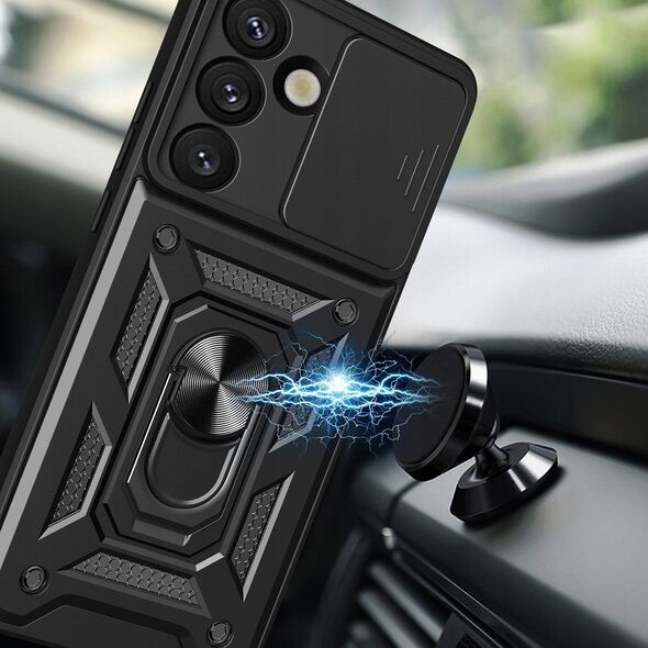Θήκη Hybrid Armor Camshield με βάση και προστατευτικό κάμερας για Oppo F29 5G / A5 5G - μαύρο
