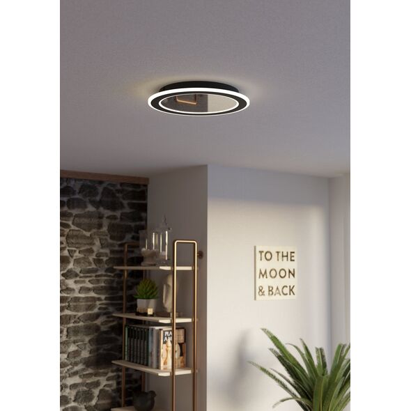 Φωτιστικό οροφής LED EGLO MACCHIONI, 24W, 2700-6500K, 2400lm, μαύρο, O38cm με τηλεχειριστήριο