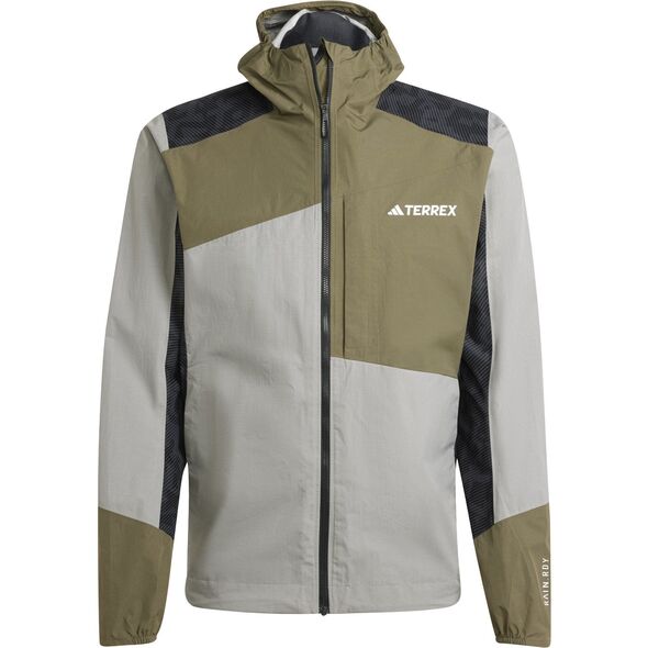 Αδιάβροχο μπουφάν adidas TERREX Xperior Hybrid Primeknit Rain Jkt - ch solid grey/olive stra/carb
