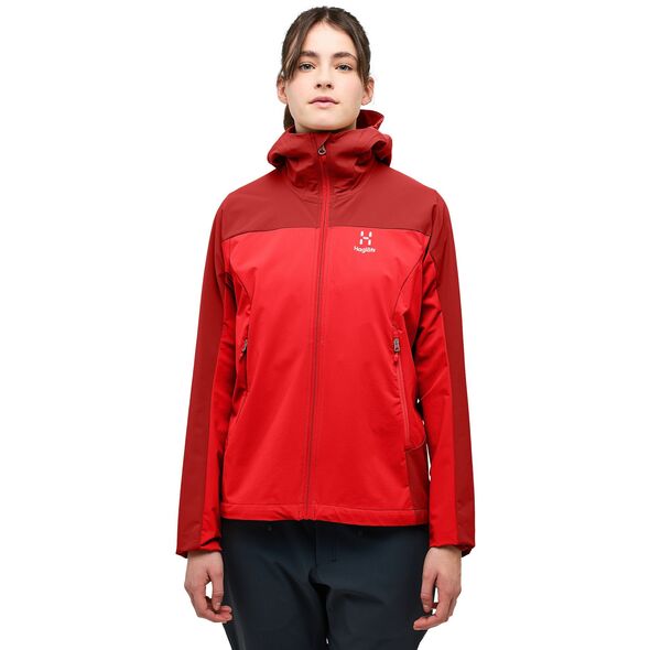 Γυναικείο softshell μπουφάν Haglofs Moran Softshell Hood - zenith red/corrosion