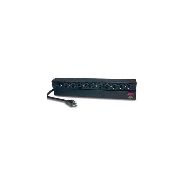 APC Basic Rack-Mount PDU - Steckdosenleiste (Rack - einbaufahig) - Wechselstrom 120 V - 2.4 kW - Eingabe, Eingang NEMA 5-20 - Ausgangsanschlusse: 10 (NEMA 5-20) - 1U - 48.3 cm (19") - 3.7 m Schnur - Schwarz - fur P/N: SMTL1000RMI2UC, SMX1000C, SMX150