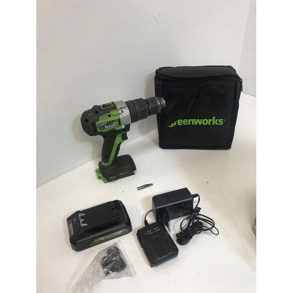 24V δράπανο-κατσαβίδι GD24DD60K2 Greenworks σετ φορτιστής + μπαταρία 2Ah + μαλακή θήκη