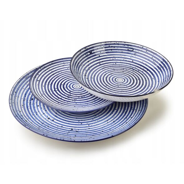 STRIPES BLUE Σετ δείπνου 18 τεμ. 27/19/20 εκ. μπολ 550 ml