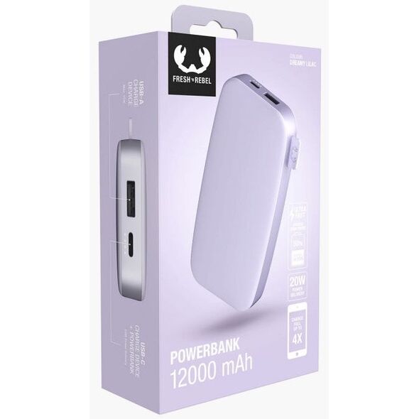 Fresh 'n Rebel 2PB12100DL φορητός φορτιστής 12000 mAh Λιλά