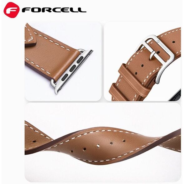 Μαγνητικό λουράκι για Apple Watch FORCELL F-Design FA20 από οικολογικό δέρμα 38 / 40 / 41 mm καφέ