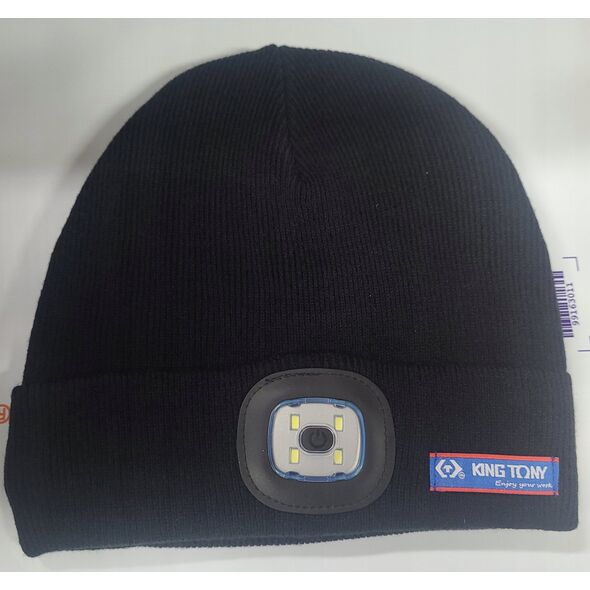 KING TONY CZAPKA ZIMOWA Z LOGO I LATARKĄ LED 1.7W 170LM