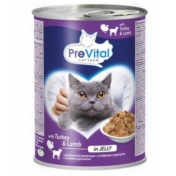PREVITAL γαλοπούλα-αρνί κομμάτια σε ζελέ για γάτα 415g x 2τμχ