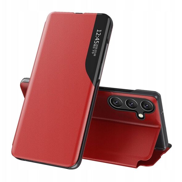 Θήκη Eco Leather View Case κομψή θήκη με καπάκι και λειτουργία βάσης για Samsung Galaxy A36 - κόκκινο