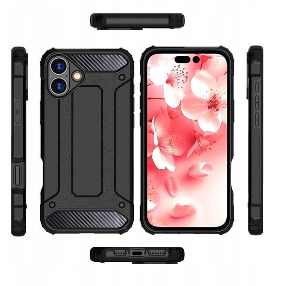 Θήκη υβριδικής θωράκισης Hybrid Armor για iPhone 16e - μαύρη