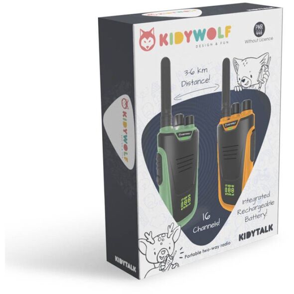 Κidywolf Walkie-Talkies με φακό πράσινο/πορτοκαλί