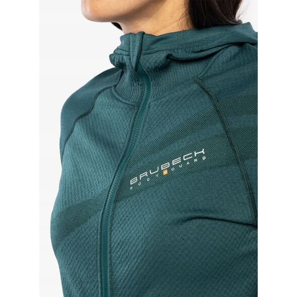 Γυναικεία μπλούζα με κουκούλα Brubeck Thermo Wool by Pustelnik - πράσινο