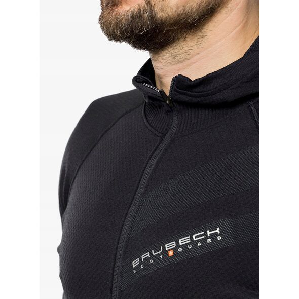 Ανδρική μπλούζα με κουκούλα Brubeck Thermo Wool by Pustelnik - μαύρο