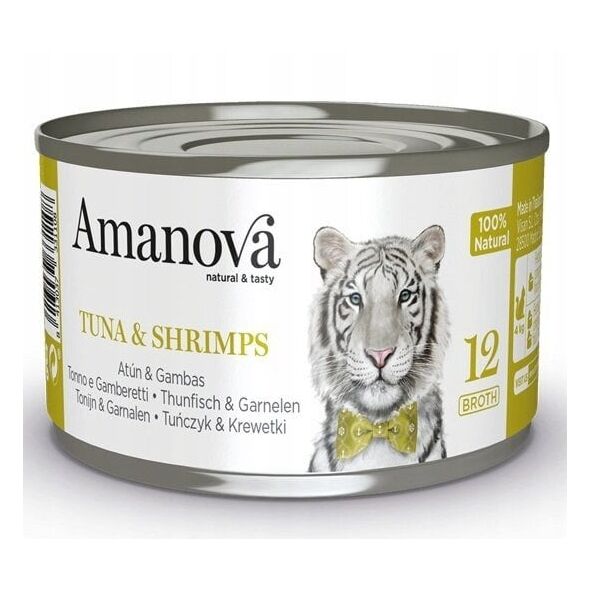 Amanova Κοτόπουλο Τόνος & Γαρίδες με ζωμό κονσέρβα 70g