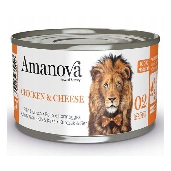 Amanova Κοτόπουλο & Τυρί με ζωμό κονσέρβα 70g