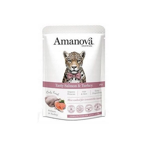 Amanova Κοτόπουλο Νόστιμος Σολομός & Γαλοπούλα φακελάκι 85g