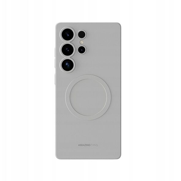 Θήκη σιλικόνης AMAZINGTHING Minimal Air Case με μαγνητικό δακτύλιο για Samsung Galaxy S25 Ultra - γκρι