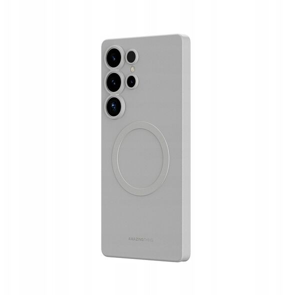 Θήκη σιλικόνης AMAZINGTHING Minimal Air Case με μαγνητικό δακτύλιο για Samsung Galaxy S25 Ultra - γκρι