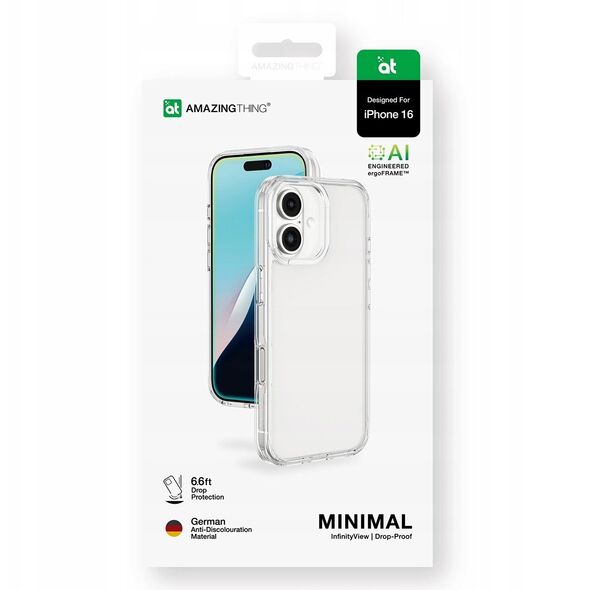 Θήκη σιλικόνης AMAZINGTHING Minimal Case για iPhone 16 - διαφανής