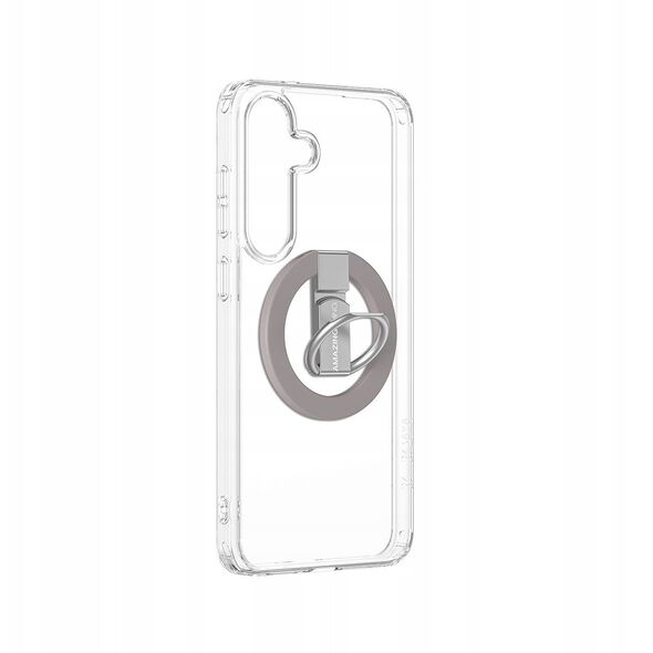Θήκη σιλικόνης AMAZINGTHING Minimal Mag Case με μαγνητικό δακτύλιο και μαγνητικό δακτύλιο για Samsung Galaxy S25+ - διαφανές