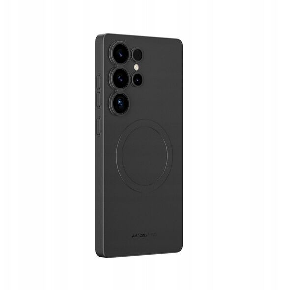 Θήκη σιλικόνης AMAZINGTHING Minimal Air Case με μαγνητικό δακτύλιο για Samsung Galaxy S25 Ultra - μαύρο