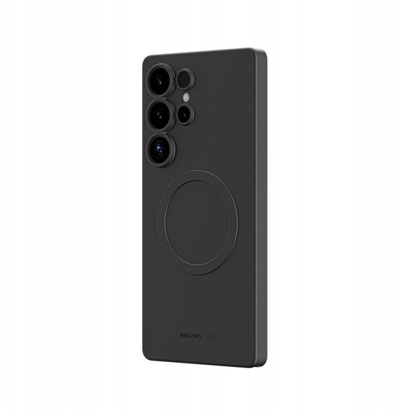 Θήκη σιλικόνης AMAZINGTHING Minimal Air Case με μαγνητικό δακτύλιο για Samsung Galaxy S25 Ultra - μαύρο