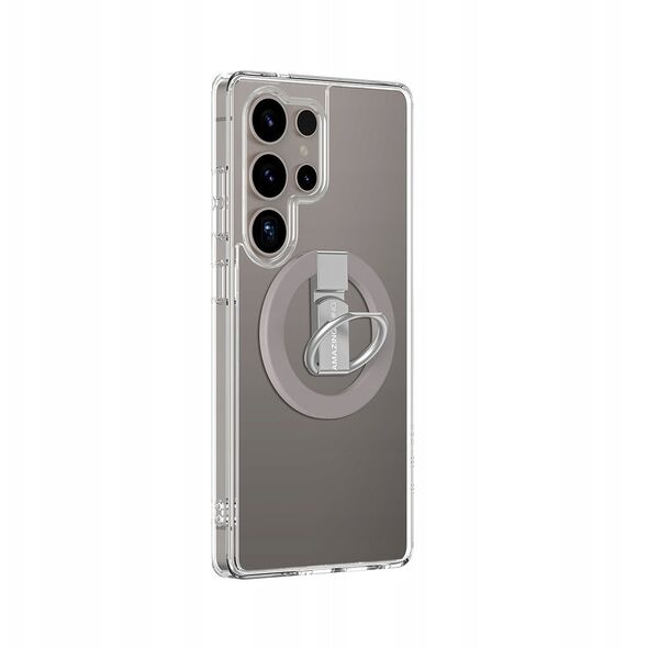 Θήκη σιλικόνης AMAZINGTHING Minimal Mag Case με μαγνητικό δακτύλιο και μαγνητικό δακτύλιο για Samsung Galaxy S25 Ultra - διαφανές