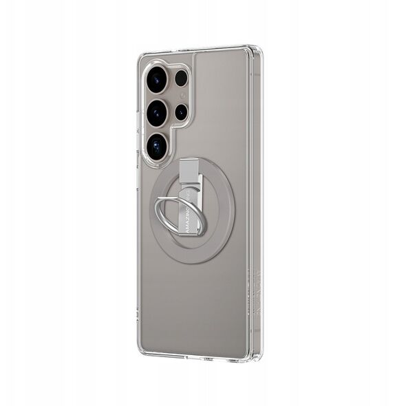 Θήκη σιλικόνης AMAZINGTHING Minimal Mag Case με μαγνητικό δακτύλιο και μαγνητικό δακτύλιο για Samsung Galaxy S25 Ultra - διαφανές
