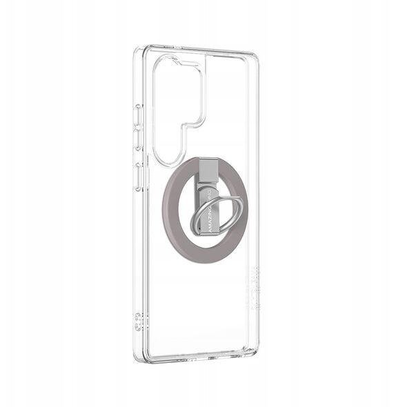 Θήκη σιλικόνης AMAZINGTHING Minimal Mag Case με μαγνητικό δακτύλιο και μαγνητικό δακτύλιο για Samsung Galaxy S25 Ultra - διαφανές