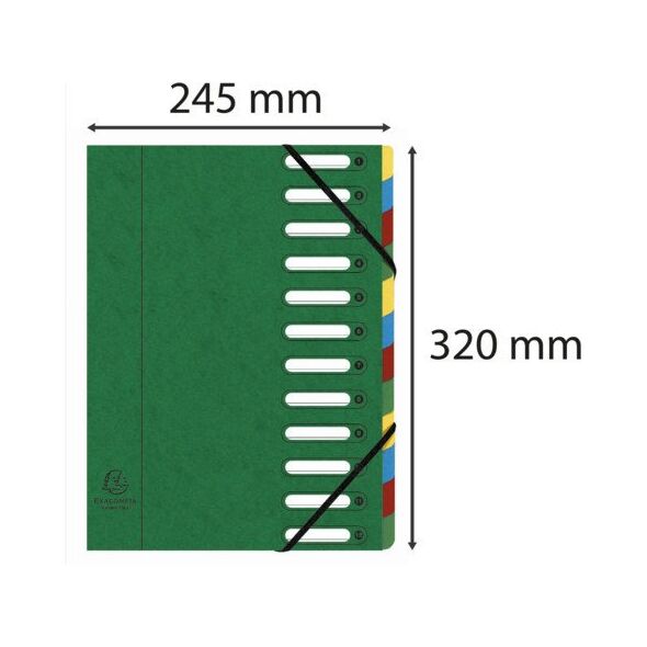 Exacompta 55123E, Συμβατικός φάκελος αρχείων, A4, Χαρτόνι, Πράσινο, 425 g/m², 240 mm