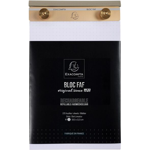 Exacompta FAF Desk Pad Dotted - Size 197x115mm - 170 micro perforated sheets. Retro design - refillable.