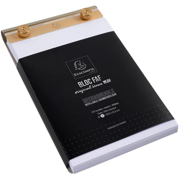 Exacompta FAF Desk Pad Dotted - Size 197x115mm - 170 micro perforated sheets. Retro design - refillable.