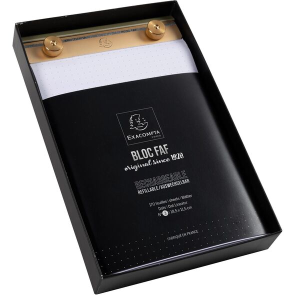 Exacompta FAF Desk Pad Dotted - Size 197x115mm - 170 micro perforated sheets. Retro design - refillable.