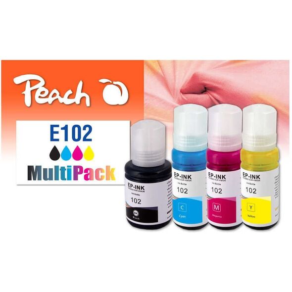 Peach Ανακατασκευασμένο Σετ Μελανοδοχείων Epson CISS 102 Πολύχρωμο bk,c,m,y