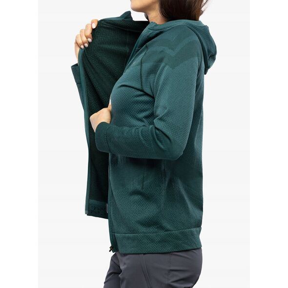 Γυναικεία μπλούζα με κουκούλα Brubeck Thermo Wool by Pustelnik - πράσινο