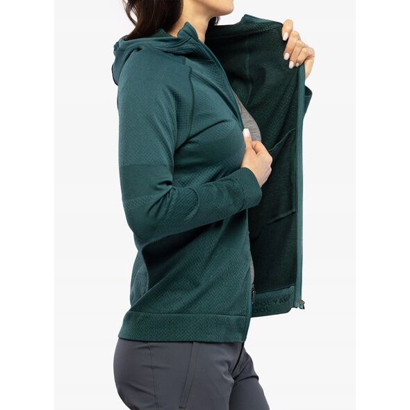 Γυναικεία μπλούζα με κουκούλα Brubeck Thermo Wool by Pustelnik - πράσινο