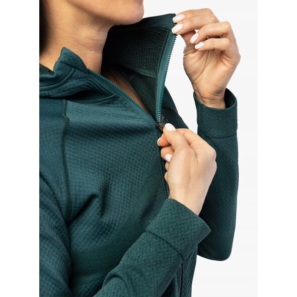 Γυναικεία μπλούζα με κουκούλα Brubeck Thermo Wool by Pustelnik - πράσινο