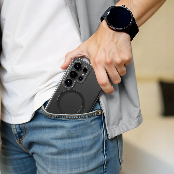 Θήκη σιλικόνης AMAZINGTHING Minimal Mag Case με μαγνητικό δακτύλιο για Samsung Galaxy S25+ - διαφανές