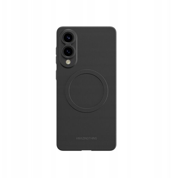 Θήκη σιλικόνης AMAZINGTHING Minimal Air Case με μαγνητικό δακτύλιο για Samsung Galaxy S25 Edge - μαύρο