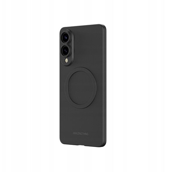 Θήκη σιλικόνης AMAZINGTHING Minimal Air Case με μαγνητικό δακτύλιο για Samsung Galaxy S25 Edge - μαύρο