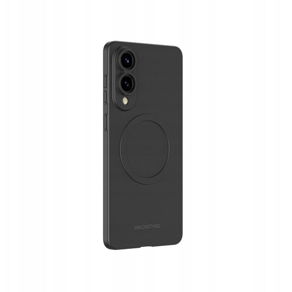 Θήκη σιλικόνης AMAZINGTHING Minimal Air Case με μαγνητικό δακτύλιο για Samsung Galaxy S25 Edge - μαύρο