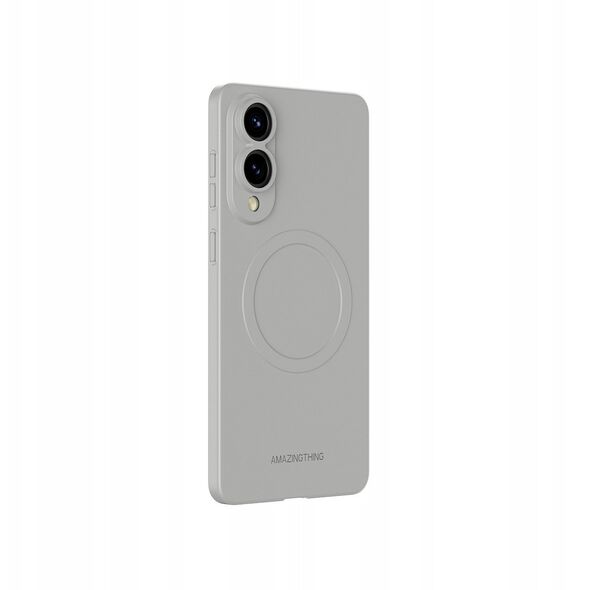 Θήκη σιλικόνης AMAZINGTHING Minimal Air Case με μαγνητικό δακτύλιο για Samsung Galaxy S25 Edge - γκρι