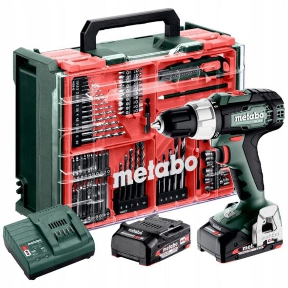 Φορητό εργαστήριο METABO.SB 18 L + 2 μπαταρίες Li-Ion 18V/2.0 Ah με φορτιστή SC 30 + 74 στοιχεία