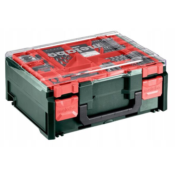 Φορητό εργαστήριο METABO.SB 18 L + 2 μπαταρίες Li-Ion 18V/2.0 Ah με φορτιστή SC 30 + 74 στοιχεία